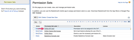 Select cloned permission set