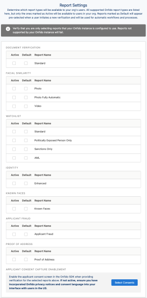 Select reports