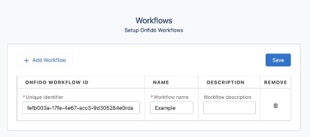 Workflow setup